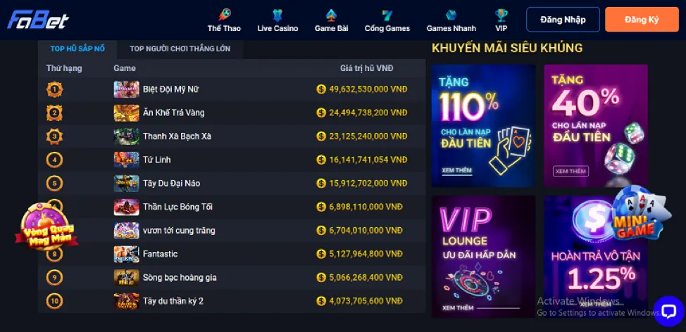 Khuyến mãi Nổ Hũ độc quyền tại U888VIP0